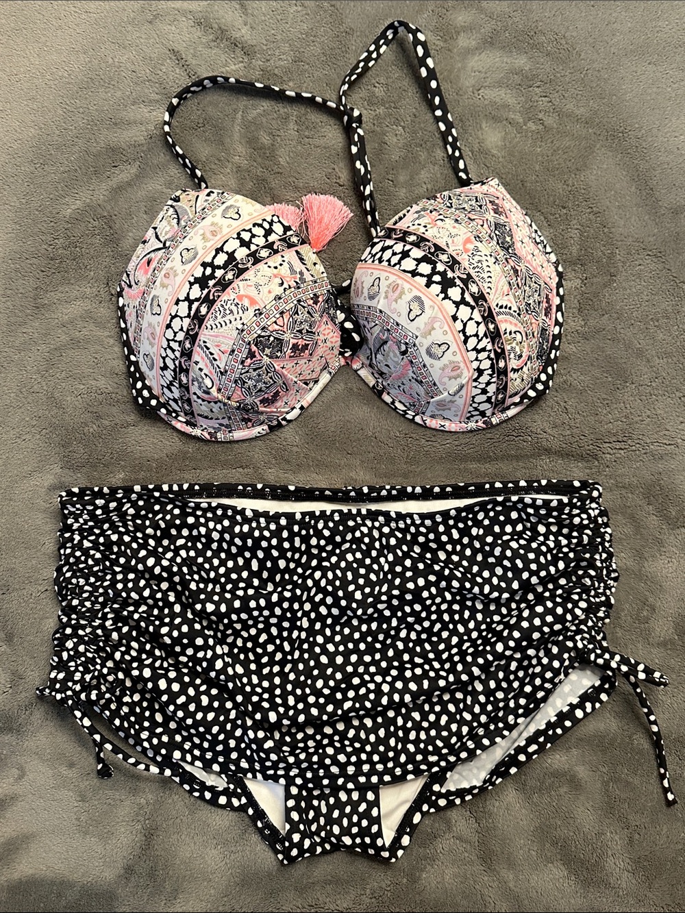 Victoria's Secret Black and White Polka Dot Bikini